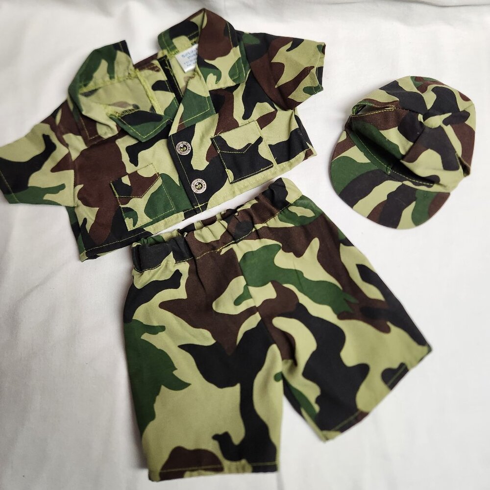 Build A Bear CAMO Military Outfit shirt pants hat